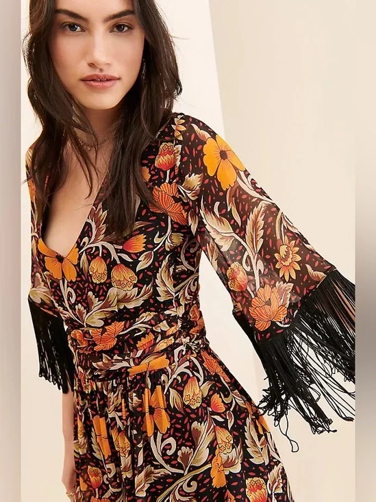 VERB Floral Fringe Mini Dress - Picture 2 of 11
